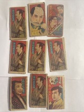 Vtg Japanese Menko Cards Lot of 9 Kabuki Actor Samurai Movie Star Showa Era picture