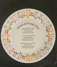 Vintage 2003 Friends and Family Giving Plate Wall Hanging Decor w/Ribbon Holes picture