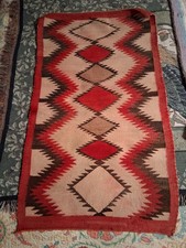 Navajo Rug Vintage 26 x 44 Inches 3.6 ft x 2.1 ft. A Little Tatterd MAKE OFFERS picture