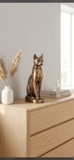 Vintage 2001 Veronese Design Bastet Egyptian Cat Goddess Statue 5492 LARGE 12 picture