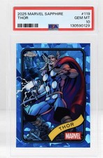 2025 Topps Chrome Marvel Sapphire Edition Thor PSA 10 picture