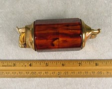 Art Deco Amber Swirl Bakelite Catalin Table Lighter Double Ended Cigarette picture
