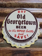 VINTAGE OLD GEORGETOWN BEER PORCELAIN SIGN OLD ALE LAGER ALCOHOL BEVERAGE DRINK picture