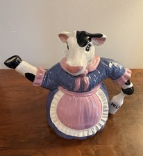 Vintage Anthropomorphic Mother Cow Ceramic Teapot picture