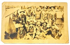 Vintage WWI Photo US Army Soldiers Doughboys Gas Masks Uniform Campaign Hat B&W  picture