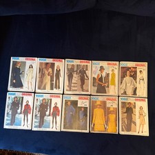 LOT OF 10 VOGUE PARIS ORIGINAL DESIGNER SEWING PATTERNS - 1960s/1970s-Size 10 picture