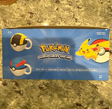 Pokémon Ultra Ball & Great Ball Ceramic Mug Set 16 oz w/ Lids & Handles picture