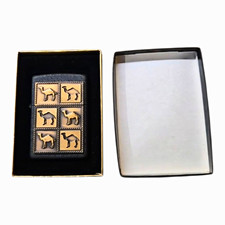1994 Zippo Camel The Herd 6 Camels Black Crackle Brass Emblem NIB NOS Sealed picture