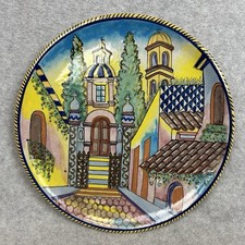 Vintage Uriarte Talavera Mexico Large Shallow Pottery 11.5
