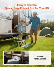 RV Steps, 3-Step, 440 lbs Load Capacity, Manual Retractable RV Stairs, Telescopi picture