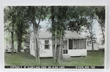 Vintage Siren WI Clam Lake Pass Cottage 5 Color RPPC Postcard Resort picture