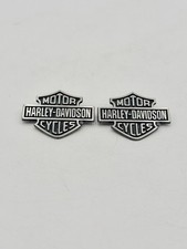 2 Vtg Harley Davidson Pin Motorcycle Bike Rider Metal Heavy Shield Emblem Logo picture