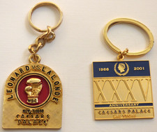 Caesars Palace Las Vegas Vintage Keychains - LOT of 2 Boxing & 35th Anniversary picture