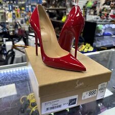 Christian Louboutin So Kate 120 Loubi Red Patent Leather Stiletto Heel Pump 37.5 picture