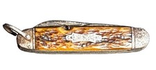 1930's Camillus U.S.A. 4-Line Bone Pocket Knife Rare 4 Blade See Pics a Bit Stif picture