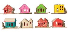 Vintage Christmas Village Paper Cardboard Putz House Japan Multi Style 1930's picture