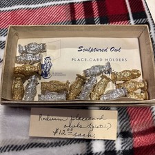 Lot Of 15 Vintage Napier #472 Rhodium Plate Owls Place Card Holders MCM c 1960s picture