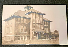 ANTIQUE RPPC PHOTO POSTCARD BROOKLYN WISCONSIN HIGH SCHOOL - J656 picture