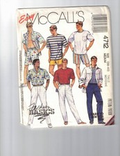 Easy McCall's 4712 Men's casual and formal shirt, pants & shorts M 38-40 UNCUT picture