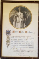 Signed 1927 Pope Pius XI Apostolic Benediction Plenary Indulgence Death Sin Doc picture