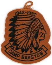 1992 Camp Barstow Patch 50th Anniversary 1942-1992 Felt Muscogee Indian Waters picture