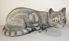 Vintage Sandicast Large 221 Tabby-Silver Cat Figurine by Sandra Brue picture