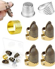 Thimble Kit– 7 PCS Sewing Thimbles for Hand Sewing, Metal Finger Pro picture