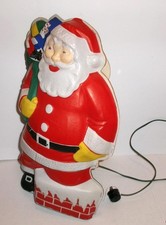 Vintage 50's Noma Golite Santa Blow Mold Vacuform Flat Back Light Up Decor 19