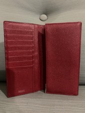 Authentic Beautiful BALLY Black Leather Long Bifold Wallet    picture