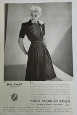 1940 Jane Engel North American Rayon Women's Dress Vintage Fashion Ad picture