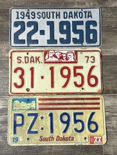 Attention 1956 Collectors-3 South Dakota license plates With “1956” 1949-73-77 picture