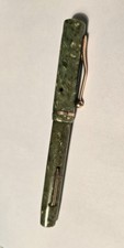  SHEAFFER'S FOUNTAIN PEN 3 25 GREEN JADE MARBLE GOLD TRIM 14k Nib NICE 1920s Vtg picture