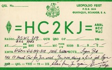 Vintage Amateur Radio QSL Postcard, 1940's, HC2KJ, Guayaquil, Ecuador picture