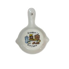 Vintage Grandma’s Kitchen Ceramic Spoon Rest Trivet Wall Hanging Japan picture