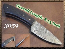 Custom Handmade Damascus Steel 8.75 Inch Hunting / Skinner Knife -Wood Handle picture
