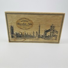 Vintage Walkers Gourmet Chocolate Nuts Lidded Wood Box w London Scenes Empty picture