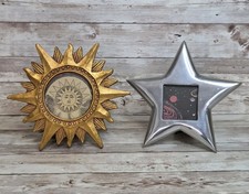Vintage Celestial Picture Frame Set Gold Sun Silver Star 1990s  picture