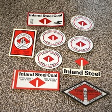 Inland Steel Coal Mining Stickers/Decals Lot Safety Award Mine Rescue Logos picture