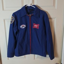 Vtg 70s Miller Brewing Co Jacket High Life Lite Lowenbrau Patch Unitog Workwear picture