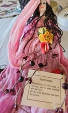 VTG Folk Art Muse Doll Ceramic Half Doll Wall Hanging Greek Mythology Terpsihori picture