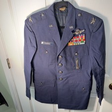 USAF Colonel THURMAN Command Pilot Vietnam Era Uniform Jacket Ribbons picture