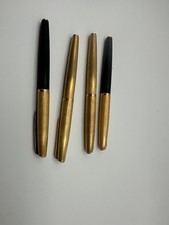 Lot of 4 Vintage Aurora Italy Fountain Pens – Gold Plated & Black/Gold 1950s-70s picture