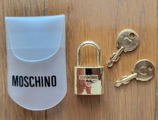 Moschino Boston Bag Padlock Set Key Included Unused Rare Accessory AuthenticGold picture