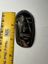 Ashtabula Co. Ohio Ancient Human Effigy Birdstone Rare Dark Quartzsite Drilled picture