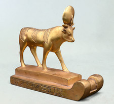 Rare Golden Ancient Egyptian Hathor Statue Love Beauty Hand Painted Egypt Decor picture