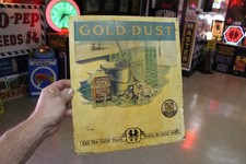 SCARCE 1920s GOLD DUST  CLEANING  EMBOSSED PAINTED METAL DEALER SIGN KITCHEN picture