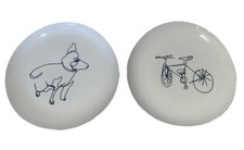 Frank Millero West Elm Plates Dog Bike Sketches Abstract Set Of 2 picture