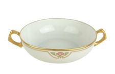 T&V Tressemanes & Vogt Limoges France Two Handled Bouillon Soup Bowl picture