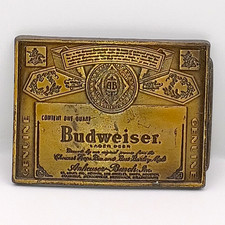 Vintage Budweiser Genuine Beer Label Design Belt Buckle Breweriana Theme picture