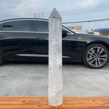 17.72LB Large Natural Clear White Crystal Obelisk Transparent Quartz Energy picture